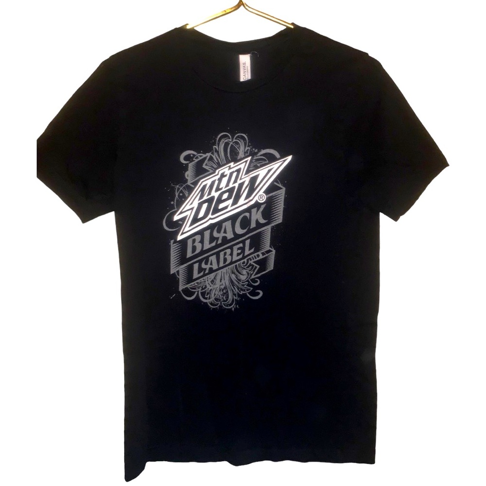 Mountain Dew Black Label graphic T-shirt.